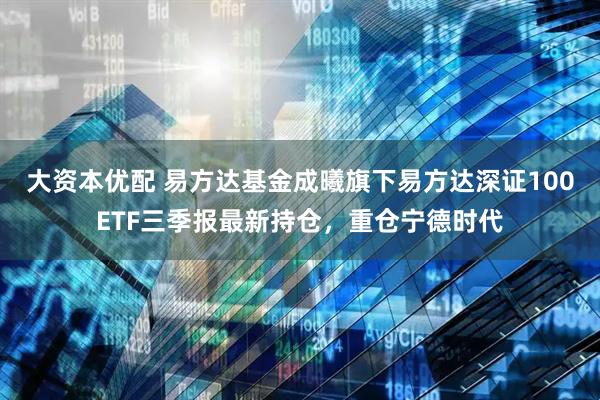 大资本优配 易方达基金成曦旗下易方达深证100ETF三季报最新持仓，重仓宁德时代