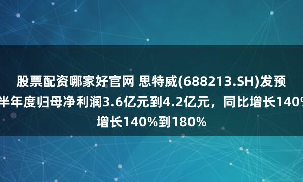 股票配资哪家好官网 思特威(688213.SH)发预增，预计半年度归母净利润3.6亿元到4.2亿元，同比增长140%到180%